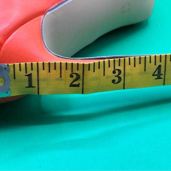 Women’s Orange Tie-up Pointed Toe Heel Booties Size 8 1/2 NWOT - Picture 9 of 12